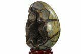Septarian Dragon Egg Geode - Black Crystals #137942-3